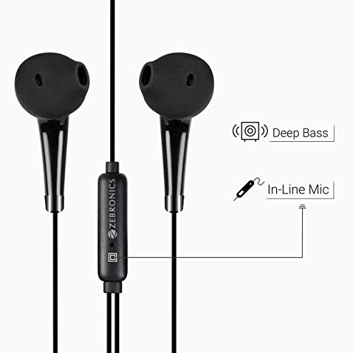 Zebronics Zeb-Calyx Wired in Ear Earphones with Mic (Black) - Image 7