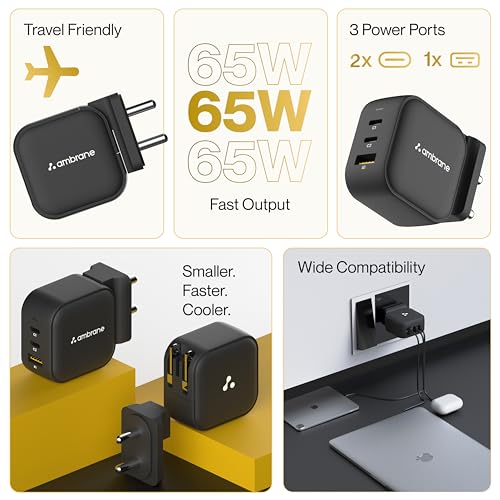 Ambrane 65W Charger Adapter, 3