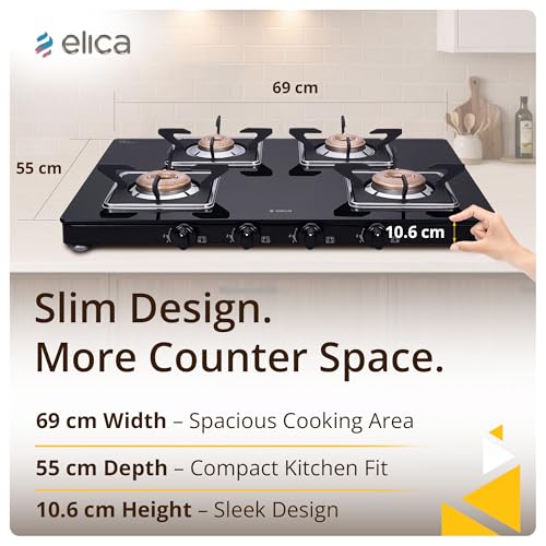 Elica Slimmest 4 Burner Gas