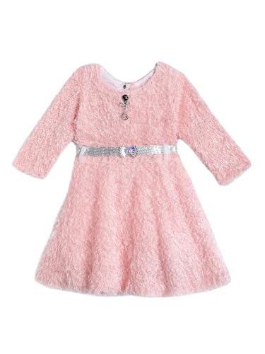 Aarika Girls Sea Green Colour Solid Winter Woolen Dress with Belt