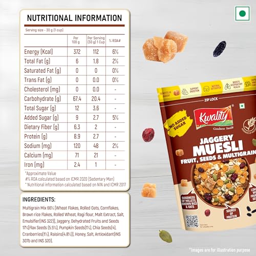 Kwality Muesli Jaggery, Fruits, Seeds