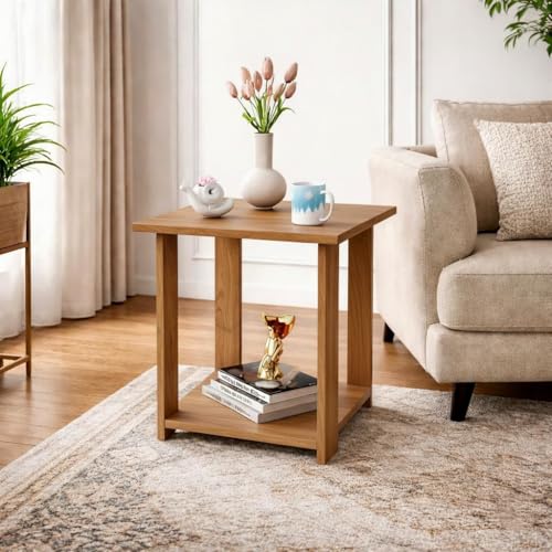 SPYDER CRAFT Exotic Wood Bedside Table for Bedroom|Wooden Modern Side Tables for Bedroom|Side Table for Bed Room|Corner Table for Bed Room (Finish Color -Noce Lyon, DIY(Do-It-Yourself))
