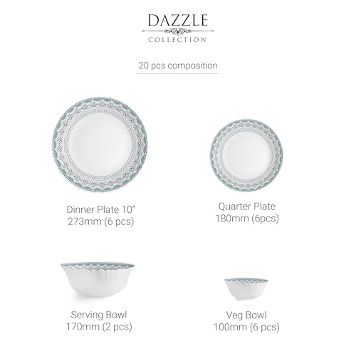 Cello Dazzle Series Celeste Opalware