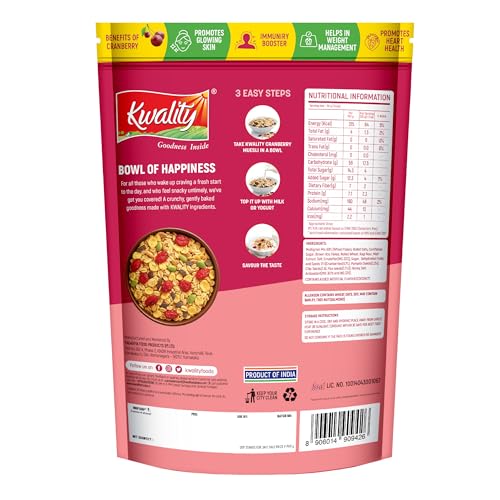 Kwality Muesli Cranberry, Fruits, Seeds