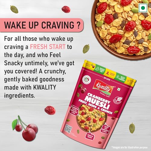 Kwality Muesli Cranberry, Fruits, Seeds