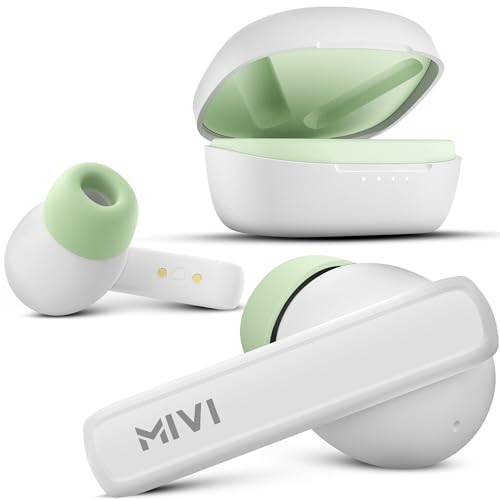 Mivi DuoPods Sync in Ear Earbuds | 60H Playtime Bluetooth Earphones Wireless | Earbuds ENC for Clear Calls | 13mm Drivers Ear Buds Wireless | Gaming Mode | BT 5.3 TWS ENC Earbuds Style | Earpods