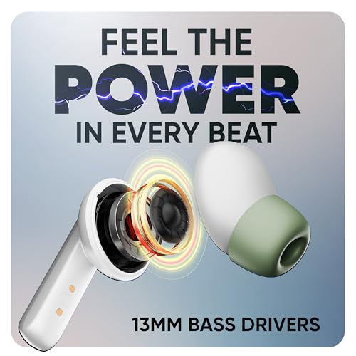 Mivi DuoPods Sync in Ear Earbuds | 60H Playtime Bluetooth Earphones Wireless | Earbuds ENC for Clear Calls | 13mm Drivers Ear Buds Wireless | Gaming Mode | BT 5.3 TWS ENC Earbuds Style | Earpods - Image 4