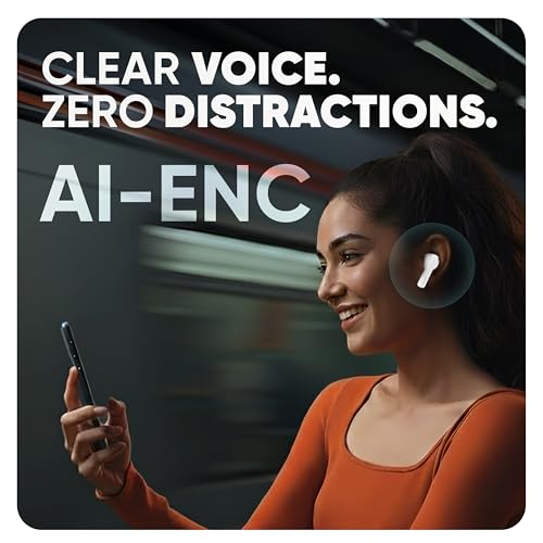 Mivi DuoPods Sync in Ear Earbuds | 60H Playtime Bluetooth Earphones Wireless | Earbuds ENC for Clear Calls | 13mm Drivers Ear Buds Wireless | Gaming Mode | BT 5.3 TWS ENC Earbuds Style | Earpods - Image 5