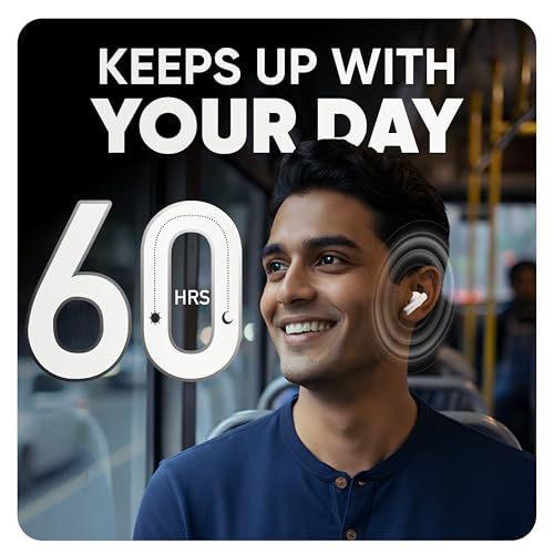 Mivi DuoPods Sync in Ear Earbuds | 60H Playtime Bluetooth Earphones Wireless | Earbuds ENC for Clear Calls | 13mm Drivers Ear Buds Wireless | Gaming Mode | BT 5.3 TWS ENC Earbuds Style | Earpods - Image 6