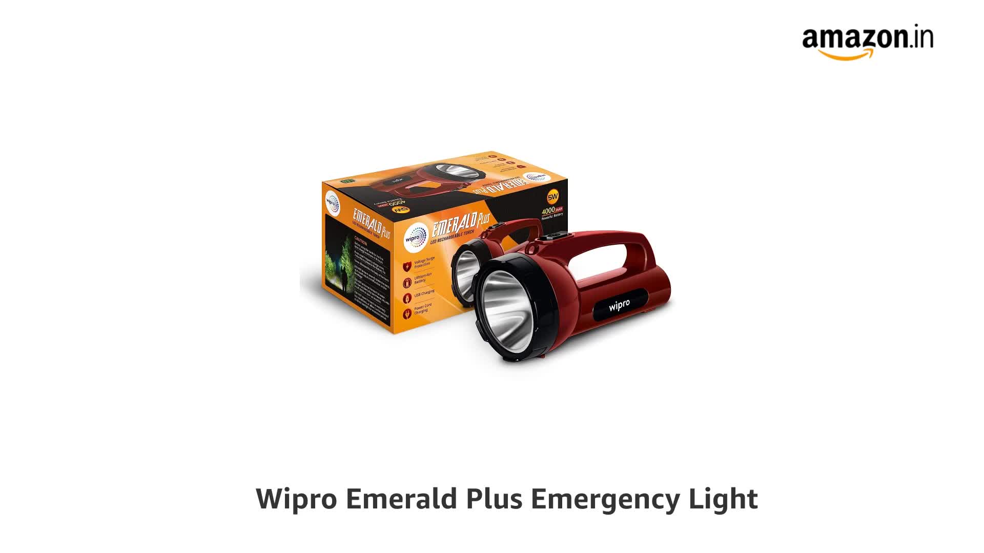 Wipro Emerald Plus Rechargable Torch