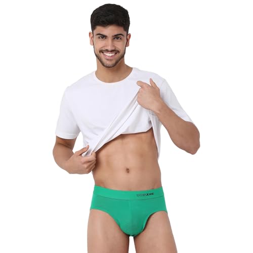Underjeans Men Premium Mid Grey Cotton Blend Regular Fit Brief
