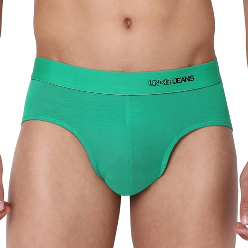Underjeans Men Premium Mid Grey Cotton Blend Regular Fit Brief - Image 2