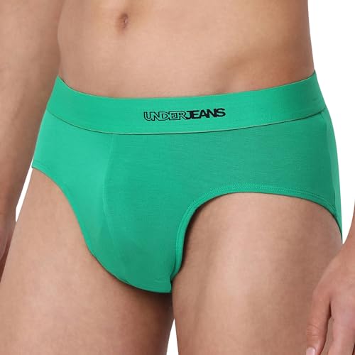 Underjeans Men Premium Mid Grey Cotton Blend Regular Fit Brief - Image 3