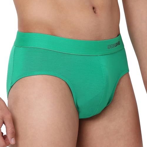 Underjeans Men Premium Mid Grey Cotton Blend Regular Fit Brief - Image 4