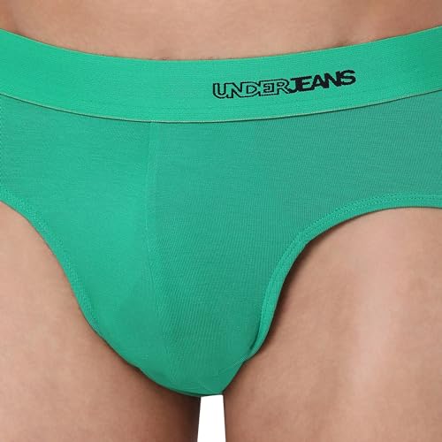 Underjeans Men Premium Mid Grey Cotton Blend Regular Fit Brief - Image 6
