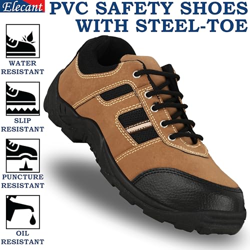ELECANT Lace-up Steel Toe Safety