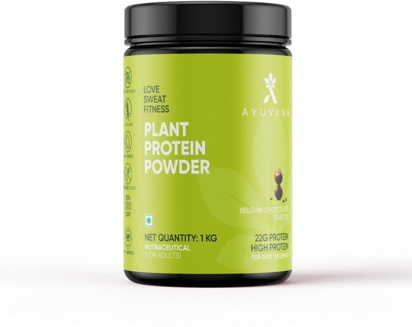 Ayuvana Plant Protein Powder Plant-Based Protein (1 kg, Belgian C...more