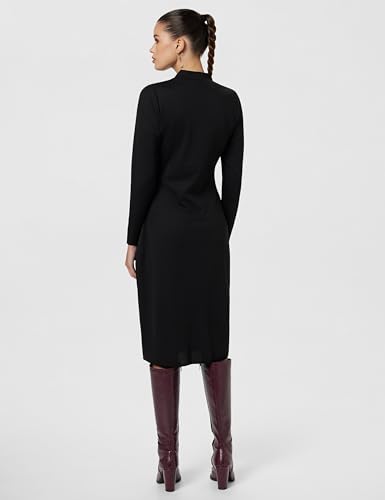 ATHENA LIFESTYLE Black Solid Ribbed Bodycon Dress - Image 3