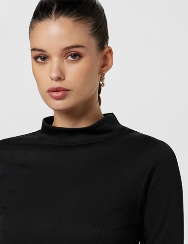 ATHENA LIFESTYLE Black Solid Ribbed Bodycon Dress - Image 4