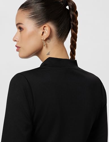ATHENA LIFESTYLE Black Solid Ribbed Bodycon Dress - Image 5