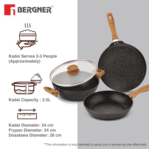 Bergner Ivory Black Granite Non-Stick