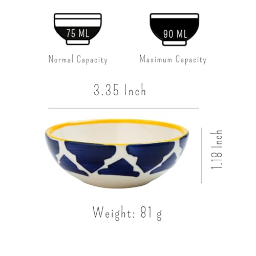 Moroccan Print Blue Ceramic Bowls