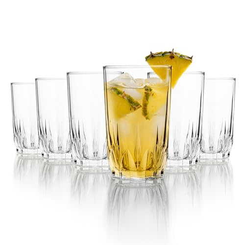 CELLO Glaze Glass Set of 6 Pcs 180ml, Transparent | Freezer & Fridge Safe, Leadfree Dishwasher Safe Toughened Crystal Clear Glasses Set For Drinking Water Juice Milk Cocktail Mocktail Coldrinks & Soda