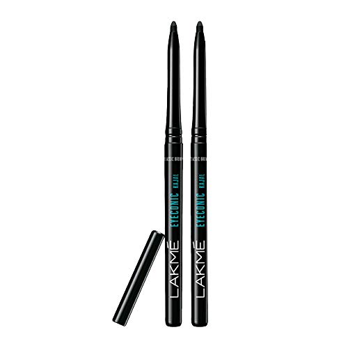 LAKMÃ Eyeconic Kajal Twin Pack, Black, 0.35g with 0.35g, Matte Finish