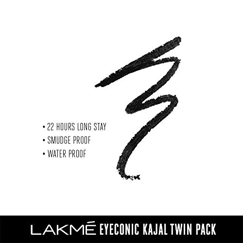 LAKMÃ Eyeconic Kajal Twin Pack, Black, 0.35g with 0.35g, Matte Finish - Image 5