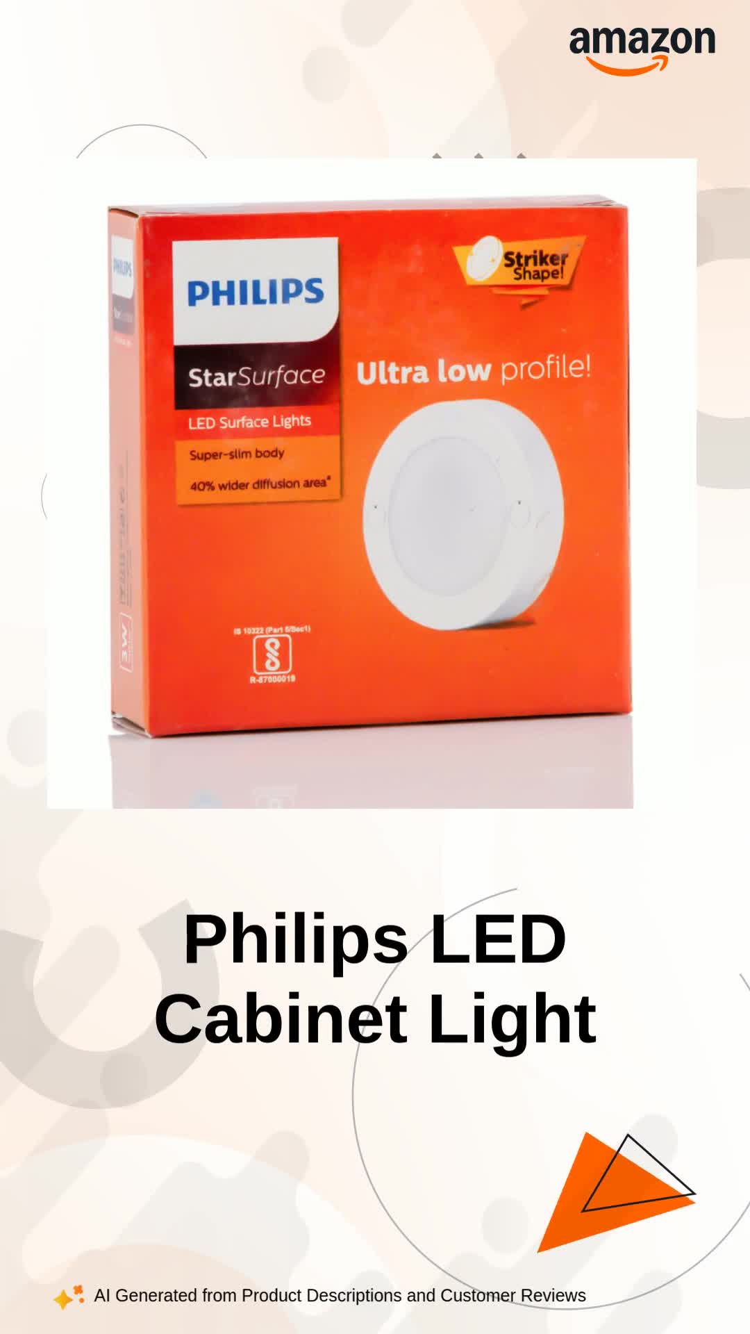 Philips 59289-pk6 3 Watts LED Cabinet Light, White, Striker - Image 2