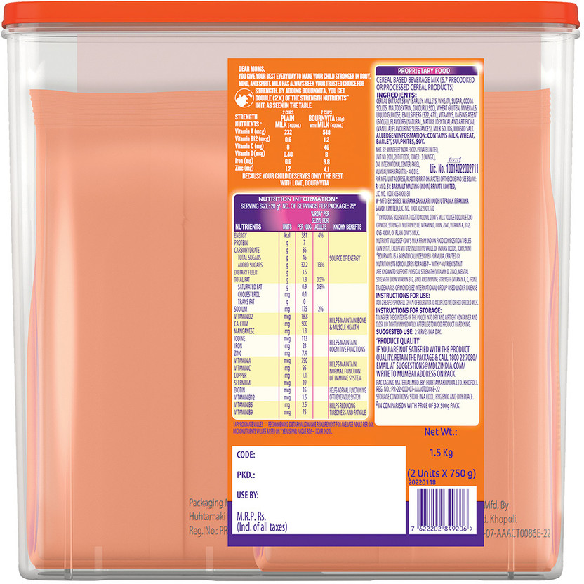 BOURNVITA Chocolate Nutrition Drink (1500 g) - Image 5