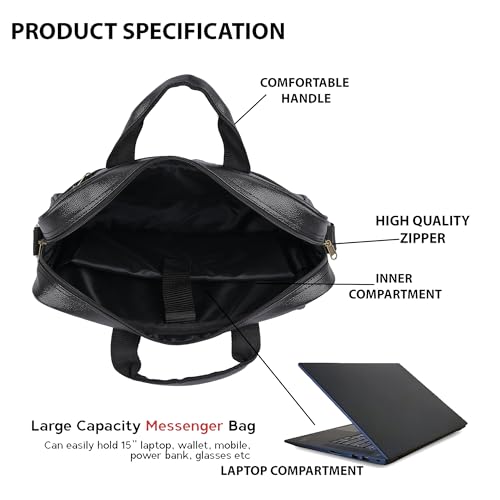 ADISA Laptop Messenger Office Bag Briefcase for Work for Men (LB6052) - Image 4