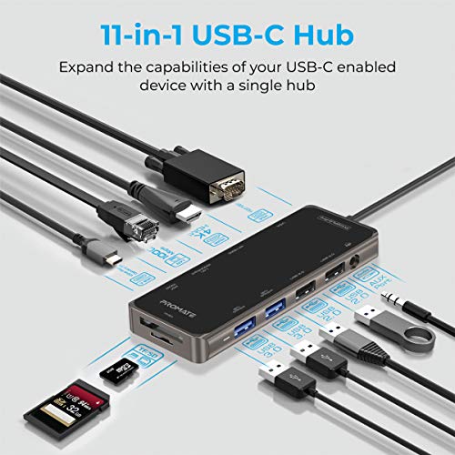Promate USB C Hub, 11