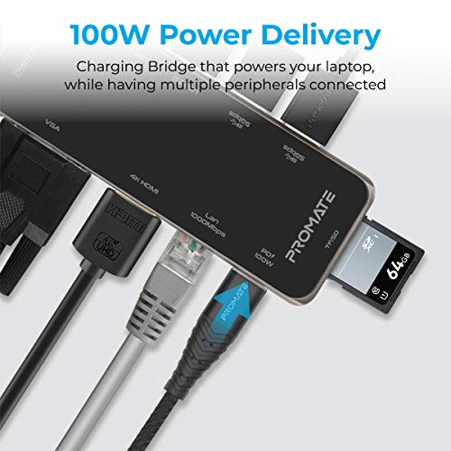 Promate USB C Hub, 11