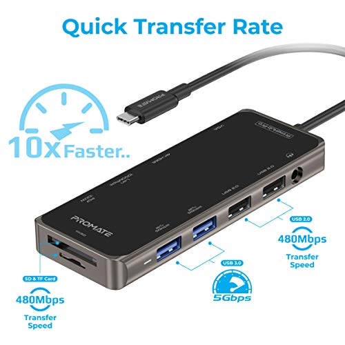 Promate USB C Hub, 11