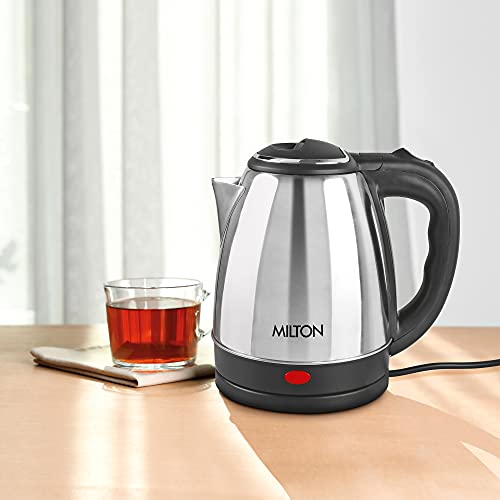 Milton Euroline Go Electro 1.5 Stainless Steel Electric Kettle, 1.5 Litres, Silver, Power Indicator, 1350 Watts, Auto Cut-off, Detachable 360 Degree Connector, Boiler for Water, Instant noodles - Image 3