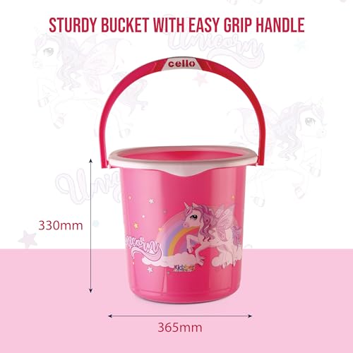 Cello Kidzbee Unicorn Splash Bathroom Set | Sturdy and Durable | Lightweight and Rigid | Easy to Clean and Attractive Design | Pink, Set of 3 - Image 5