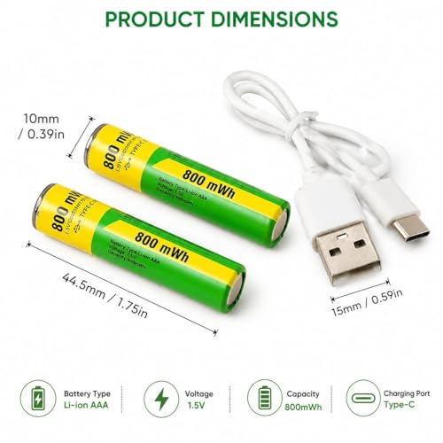 AA USB Rechargeable Lithium Battery