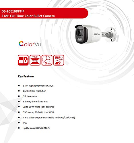 Hikvision 1080P Hd 2Mp Security Camera, White - Wired - Image 3