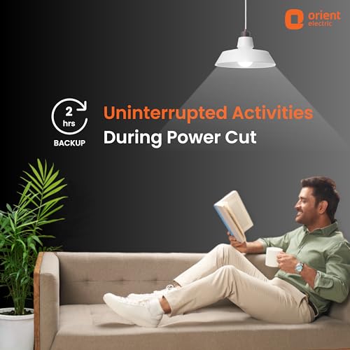 Orient Electric 12W Rechargeable Emergency LED bulb| Inverter Bulb for home with 2 hours battery backup| Up to 4 kV surge protection| 6500K, Cool White, B22d base| Over charging Protection| Pack of 1 - Image 3
