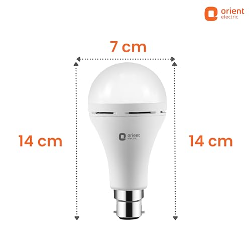 Orient Electric 12W Rechargeable Emergency LED bulb| Inverter Bulb for home with 2 hours battery backup| Up to 4 kV surge protection| 6500K, Cool White, B22d base| Over charging Protection| Pack of 1 - Image 7