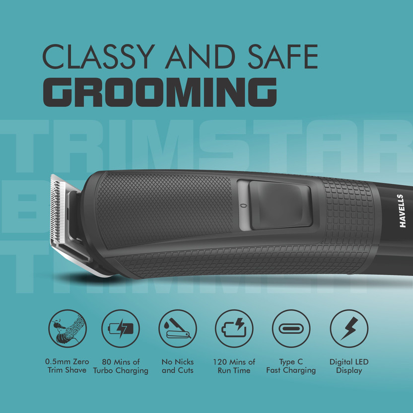 HAVELLS BT4441 Trimmer 120 min Runtime 9 Length Settings (Black) - Image 3