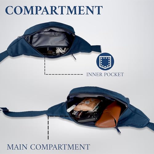 F Gear Touche Navy Canvas 4L Waist Bag - Image 7