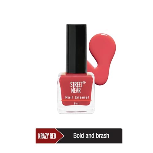Street Wear Nail Enamel, Krazy Red, 8ml - Image 2