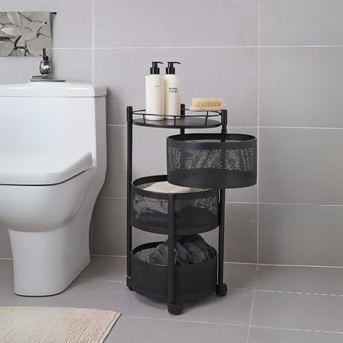 3-Layer Round Storage Trolley –