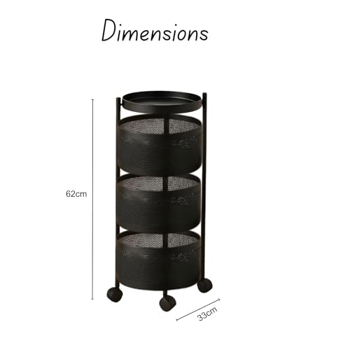 3-Layer Round Storage Trolley –