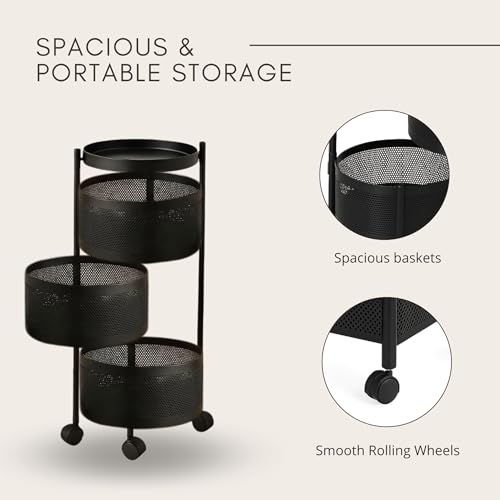 3-Layer Round Storage Trolley –
