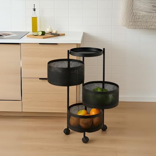 3-Layer Round Storage Trolley –