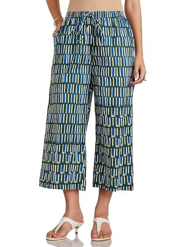 Amazon Brand - Myx Cotton Palazzos,PAG 207_Black Blue_XS