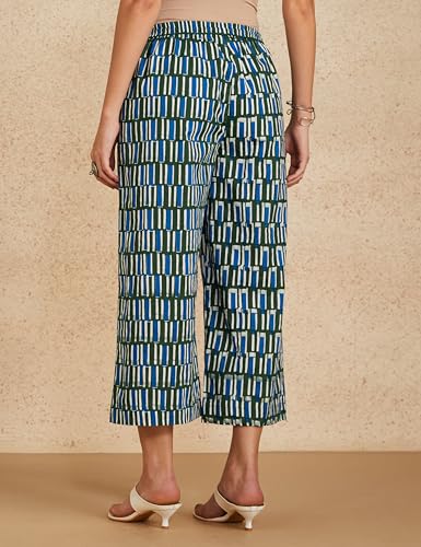 Amazon Brand - Myx Cotton Palazzos,PAG 207_Black Blue_XS - Image 2